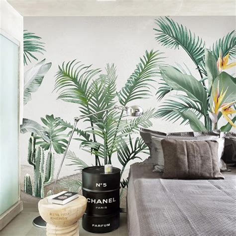 Custom Wallpaper Mural Banana And Palm Tree Leaves Bvm Home