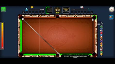 Start by placing the cue ball all the way to the right on the baulk line and. Asad vs Asad - Win or Lose - 8 Ball Pool - Trick Shots ...