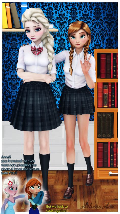 Elsa And Anna School Uniforms By Athenaasa On Deviantart