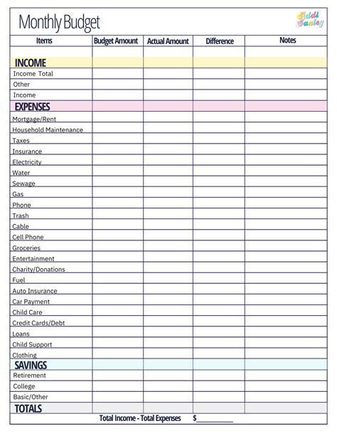 Brilliant And Free Monthly Budget Template Printable You Need To My