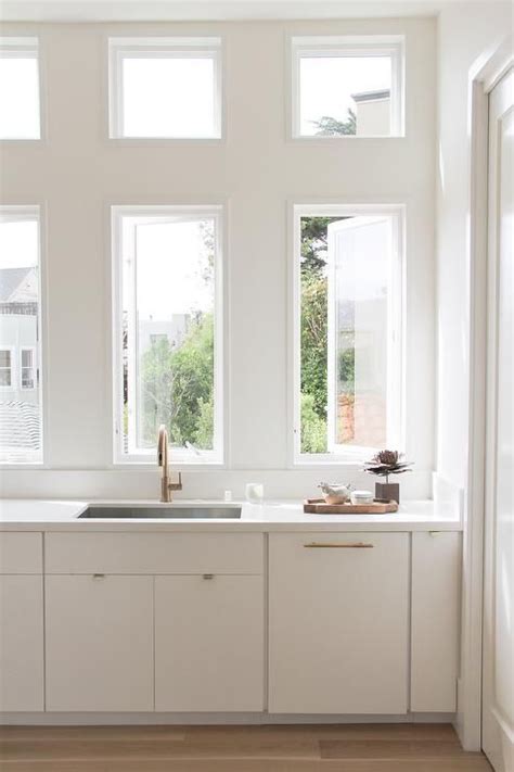 Glossy white flat panel kitchen cabinet kitchen white kitchen. White Flat Front Cabinets with Gold Hardware, Transitional ...