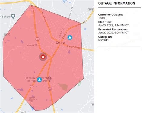 Swepco Outage In Center Restored At Sct Office Shelby County Today