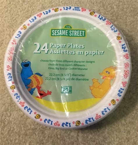 Sesame Street 24 Paper Plates Party Supply Elmo Big Bird Cookie Monster
