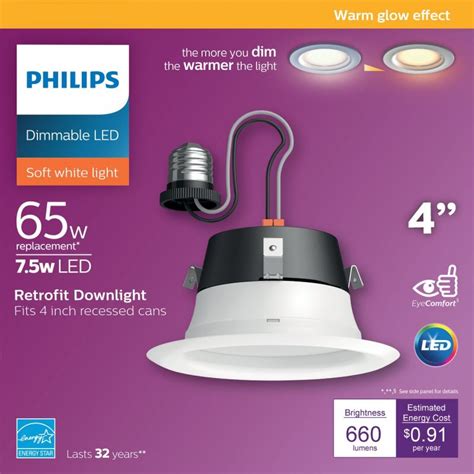 Buy Philips Warm Glow Retrofit Led Recessed Light Kit 4 In White