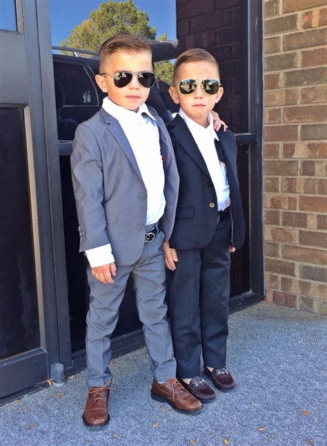 Dress your baby boy in a superhero outfit, or pick up clothes inspired by his favourite characters. Ballard boys | Wedding outfit for boys, Boy fashion, Boy ...