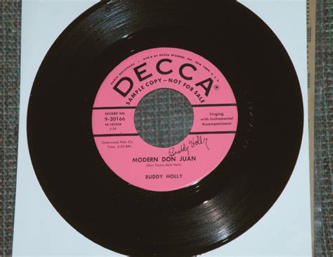 Signed Autographed Buddy Holly Decca Dj 45 30166 Modern
