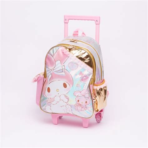 My Melody Printed Trolley Backpack With Zip Closure Backpacks