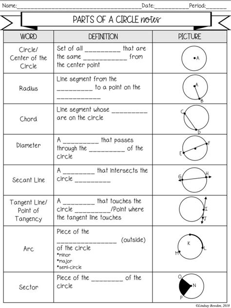 Circles Notes And Worksheets Lindsay Bowden Geometry Worksheets Hot Sex Picture