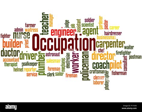 Professions Different Jobs Career Selection Occupation Word Cloud