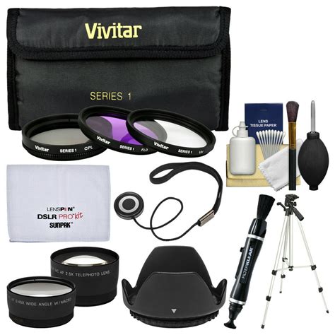 Vivitar 3 Piece 58mm Uv Fld Cpl Multi Coated Glass Filter Set Kit
