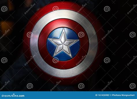 Close Up Shot Of Shield For Captain America Civil War Superheros Figure In Action Fighting