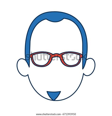 Man Faceless Wearing Glasses Blue Hair Stock Vector Royalty Free