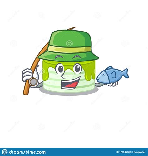 A Picture Of Happy Fishing Kiwi Cake Design Stock Vector Illustration