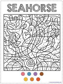 Running horse coloring book wow image results pages. Color By Number Ocean Animals Coloring Pages | Ocean ...