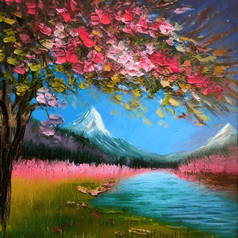 Acrylic Painting Nature Realistic Relief Palette Knife Painting