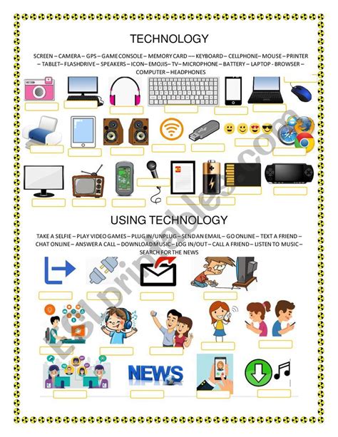 Technology Vocabulary Technology Worksheet Free Esl Printable
