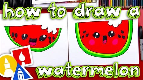 How To Draw A Cartoon Watermelon Youtube Art For Kids Hub Art