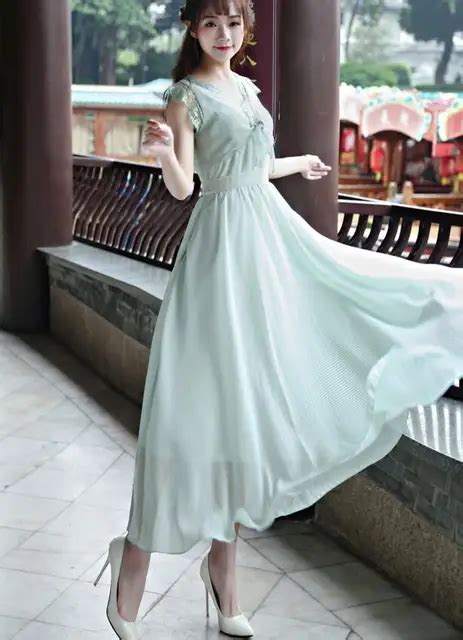 Free Shipping Korean New Fashion Deep V Collar Bowknot Lace Decorated Sleeveless Woman Long
