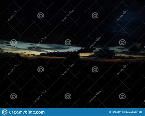 Beautiful Sunset In The Dark Skydark Cloud Stock Image Image Of