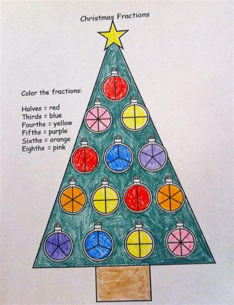 Free Christmas Fraction Worksheet Fractions Christmas Math Holiday