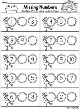 thanksgiving math numbers 1 10 thanksgiving activities