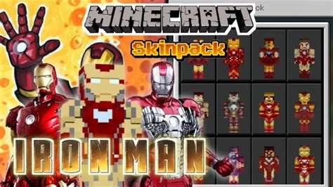 Iron Man Skin Pack For Minecraft Pe Youtube