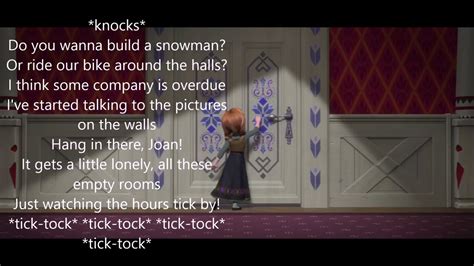 Frosty the snowman, is a fairytale, they say. Do You Want to Build a Snowman w lyrics From Disney's ...