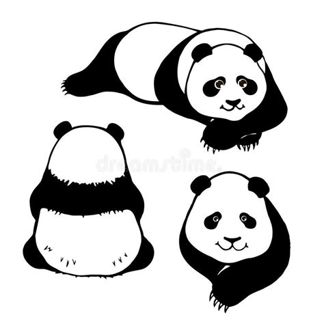Set Of Hand Drawn Pandas Stock Vector Illustration Of Card 200453625