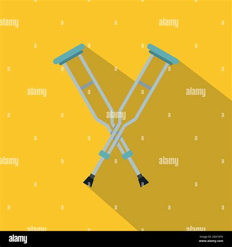 Crutches Icon Flat Style Stock Vector Image And Art Alamy