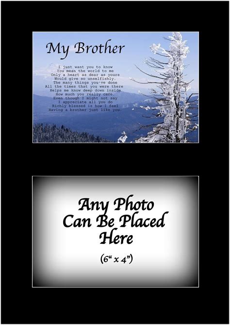 my brother poem personalised with any photo birthday fathers day christmas t brother poems