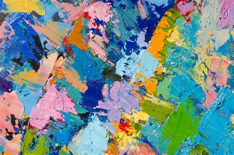 Abstract Colorful Oil Painting On Canvas Stock Photo Image Of