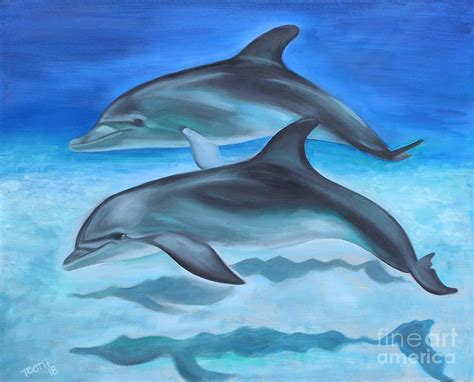 Dolphins Painting By Wendi Tooth Fine Art America