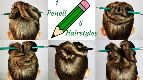 5 Easy And Amazing Hairstyles With Pencil 1 Minute Bun Hairstyles