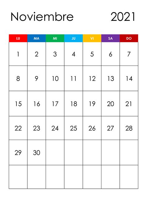 Calendario Noviembre 2021 Calendariossu
