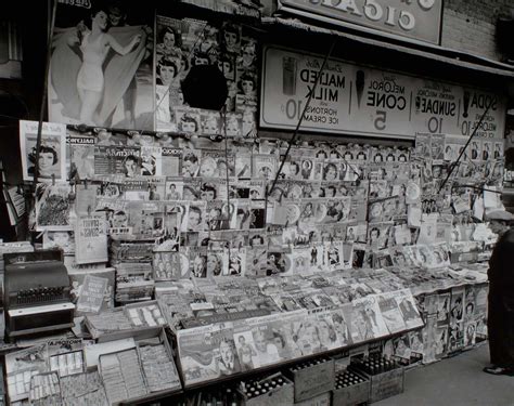 Black And White Grayscale Photo Of Magazines Newsstand Image Free Photo
