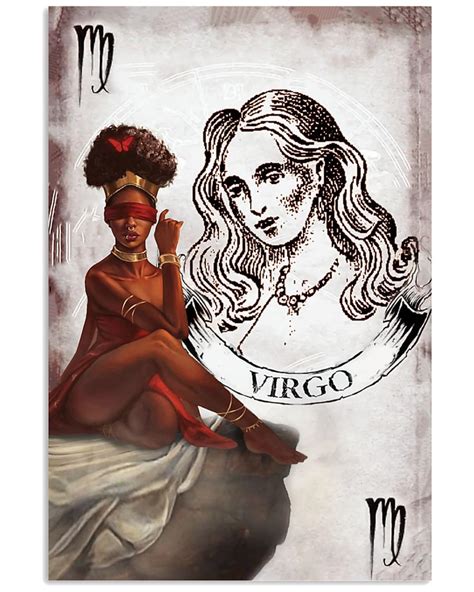 Virgo Zodiac Black Girl Twall Decor Wall Art Poster Etsy