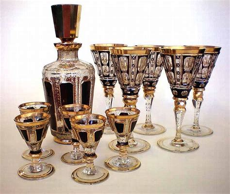 A Moser Glass And Decanter Set Early 20th Century Five Wine European Glass Carter S