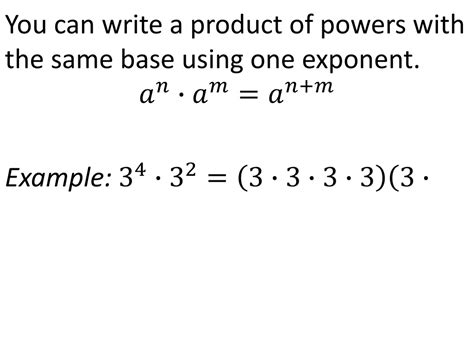 PPT - 7-2 Multiplying Powers with the Same Base PowerPoint Presentation