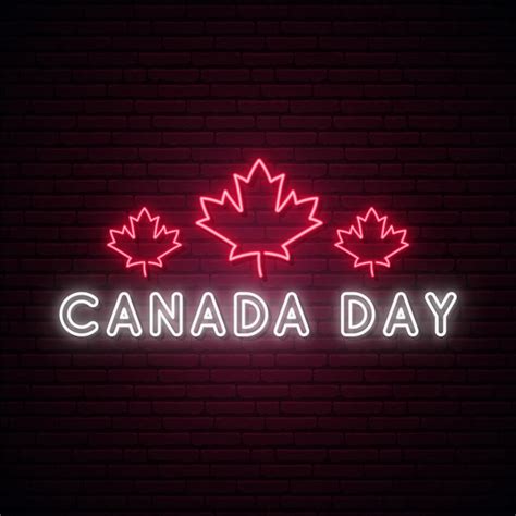 Premium Vector Happy Canada Day Neon Sign