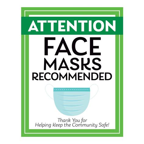 Face Masks Recommended Sign Excelmark