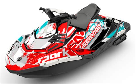 The sea doo spark trixx comes in an exclusive color way of red and teal, but graphics packages are available for it as well. Overtime Trixx | Sea-Doo SPARK Graphics kit and Wraps ...
