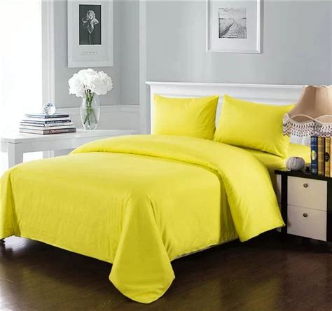 Traditional Cotton Jersey Knit Comforter Set Yellow Duvet Yellow