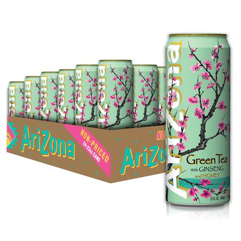 Arizona Green Tea With Ginseng And Honey 16 Fl Oz Pack Of 12