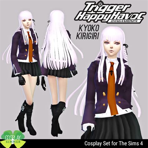 P The Sims 4 Danganronpa Kyoko Kirigiri Cosplay Set Sims 4 Anime