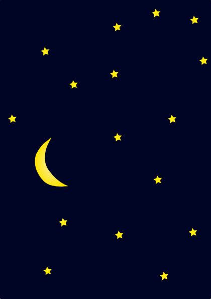 Dark Night Sky Full With Moon And Stars Clip Art At Vector