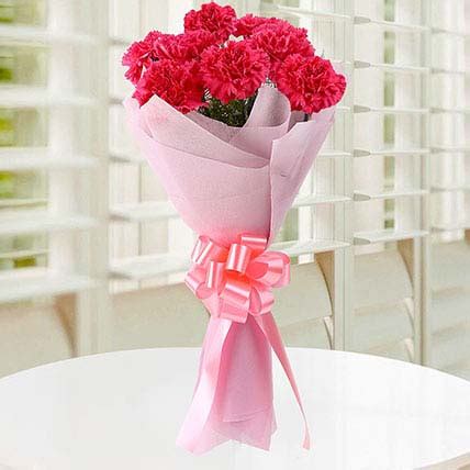 Online Pink Beautiful Carnations Bouquet Gift Delivery In Singapore Fnp