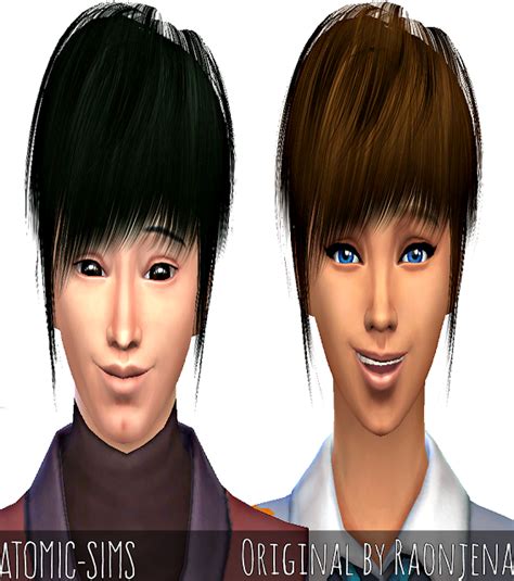 Sims 4 Ccs The Best Raonjena M Hair 01 Conversion Unisex Hair By