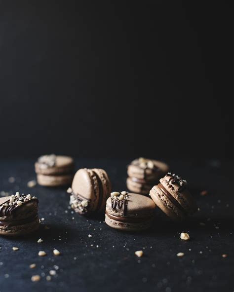Ferrero Rocher Hazelnut Macarons With Chocolate Drizzle And Crushed