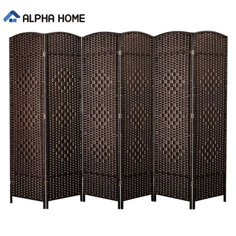 Shop Alpha Home 6 Panel Bamboo Room Dividers 6 Ft Tall Freestanding