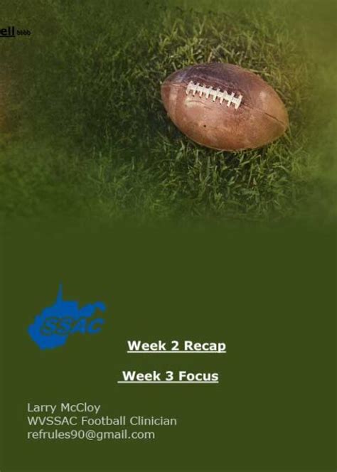 Week 2 Recap Week 3 Focus Ohio West Virginia Football Officials